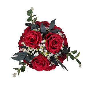 Boule de roses artificielles rouges en soie, haute simulation, pour décoration de mariage et de maison - Product Image 4