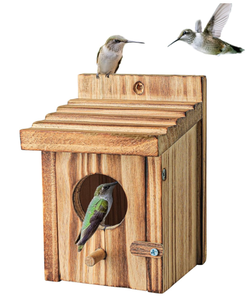 Luxury Solid Pattern Wooden <strong>Bird</strong> <strong>House</strong> and Nest for Patio Decoration and Aviary Feeder - Product Image 1