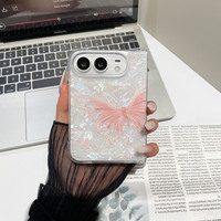 Coque de téléphone pliable antichoc en PC à motif floral coquillage style INS pour iPhone Duo iPhone 18 Ultra Fold