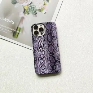 Funda de piel de serpiente para teléfono iphone, carcasa de piel de serpiente, color púrpura, nuevo estilo, para iphone 11 12 pro, 14
