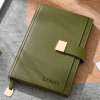 Carnet de notes professionnel en cuir PU avec pochette, reliure cousue, intérieur ligné, personnalisable pour fournisseur