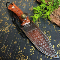 Couteau d'extérieur en acier Damas, multifonctionnel, tranchant, portable, pour le camping, la chasse, le bushcraft, outil EDC, vente en gros OEM, logo personnalisé