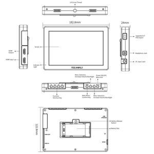 FEELWORLD T7 PRO Export 7 pouces caméra moniteur de terrain boîtier en aluminium 2000NIT haute luminosité 4K HDMI moniteur <span class=keywords><strong>pour</strong></span> DSLR - Product Image 6