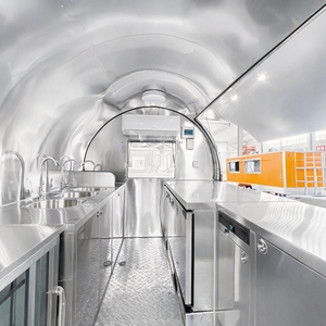 Food Truck Rétro Moderne en Acier Inoxydable, Tôle Galvanisée, Aluminium et Fibre de Verre pour la Restauration Rapide en Extérieur - Product Image 6