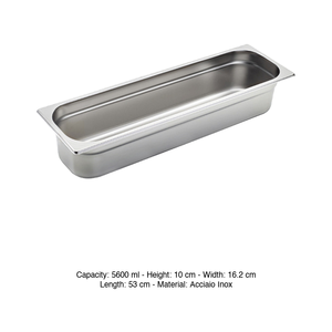 ถาดใส่อาหารสแตนเลส 18/10 GN 2/4 53 × 16.2 × 10 ซม., 949 กรัม อิน็อกซ์ อิน็อกซ์ มาเซล - Product Image 3