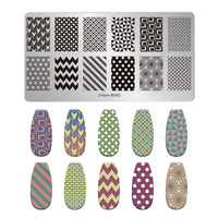 Plaques de tamponnage pour ongles en gros, motifs floraux, pochoirs d'impression pour nail art, outils de manucure