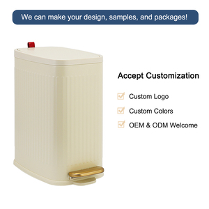 Poubelle à pédale côtelée rétro pour salle de bain avec <span class=keywords><strong>filtre</strong></span> anti-odeurs, couvercle à fermeture douce et seau intérieur amovible, poubelles pour cuisine et intérieur - Product Image 6