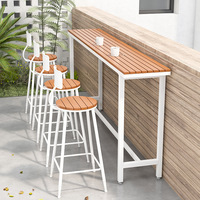 Table de bar en bois massif de style nordique moderne pour salon et hôtels
