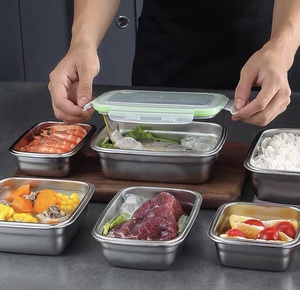 Cách Nhiệt Kín Khí Takeaway Lưu Trữ Thực Phẩm <span class=keywords><strong>Container</strong></span> Set 304 Thép Không Gỉ Tiffin Ăn Trưa Bento Box - Product Image 5