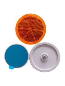 Vente directe d'usine E-MARK multicolore 80mm Orange rond réflecteur réflexe pour RV camion remorque avertissement de sécurité réfléchissant - Product Image 2