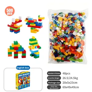 High Brick Thin Pieces <strong>Building</strong> <strong>Block</strong> Box <strong>Colorful</strong> Bulk Plastic Educational Assembly DIY Toys for Children - Product Image 6