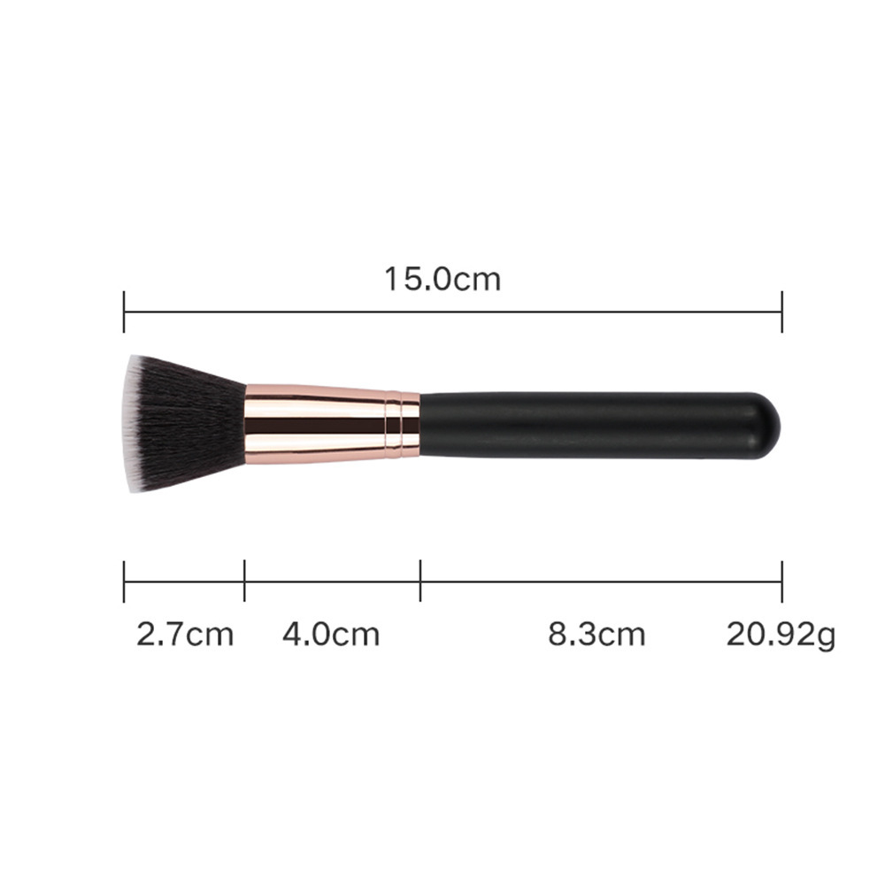 Brocha para base de cabeza plana de madera negra