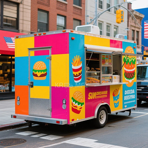 Chariot de vente ambulante italien en acier inoxydable de petite taille pour la bière, la friture de poulet, la restauration mobile, camion de nourriture - Product Image 1