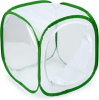 Terrarium portable carré en polyester à motif uni, respirant, avec fermeture éclair, pour l'élevage de papillons monarques et de chrysalides
