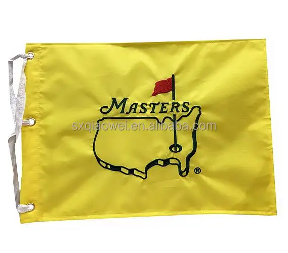 बिना दिनांकित मास्टर्स टूर्नामेंट गोल्फ ध्वज कढ़ाई वाले गोल्फ होल झंडे