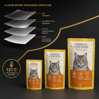 Personnalisé 121 ° Sachet Doypack en aluminium laminé de qualité alimentaire pour emballage de nourriture humide pour animaux de compagnie, résistant aux hautes températures