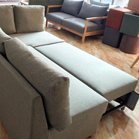 Sofá Cama de Tela Reclinable Moderno y Personalizable de 3 Plazas, con Estructura Extensible de Acero Inoxidable para Hotel, Dormitorio, Sala de Estar, Apartamento