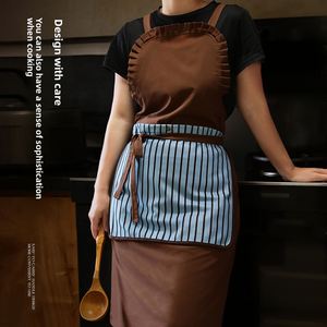 Factory Direct Sleeveless <b>Apron</b> <b>Kitchen</b> Home New High-end Young Women's Cooking Cotton Water-repellent Anti-fouling Bib Style - Product Image 1