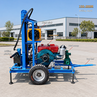 Petite foreuse de puits d’eau remorquée 200m avec trépans et tiges personnalisables machine portable de forage de puits
