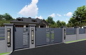 Cổng trượt tự động TOMA có cửa nhỏ, chất liệu nhôm thép, cổng xoay điện kèm điều khiển từ xa, thiết kế hiện đại - Product Image 5