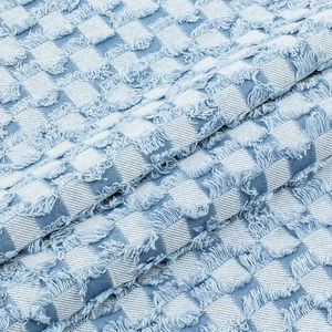 Bán Buôn Checkerboard Tua Jacquard Denim Vải Rửa Tay Túi Áo Quần Áo Thiết Kế Vải May Cotton Denim Vải - Product Image 5
