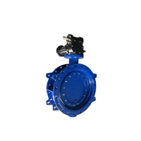 Vanne papillon double excentrique DIDLINK en fonte, à commande manuelle, avec siège métallique, résistante à la corrosion, pour le contrôle industriel de l'eau