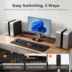 Tesmart <span class=keywords><strong>4</strong></span> cổng <span class=keywords><strong>KVM</strong></span> chuyển đổi Kit HDMI 4K60hz với USB 3.0 Docking Station, <span class=keywords><strong>4</strong></span> cái 1 màn hình Mic L/R đầu ra <span class=keywords><strong>KVM</strong></span> Thiết bị chuyển mạch - Product Image 5