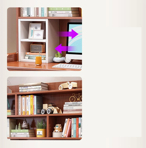 Ban Đầu chuyển đổi màu gỗ cho văn phòng nhà máy tính nghiên cứu bảng với kệ sách - Product Image 6