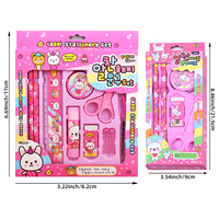 Ensemble de papeterie pour enfants, 10 pièces, fournitures scolaires, boîte cadeau avec crayon, règle, gomme, ciseaux, colle, taille-crayon pour étudiants