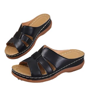 Sandales compensées en PU grande taille pour femme, style transfrontalier, avec coutures apparentes et bout ouvert, collection été 2026 - Product Image 5