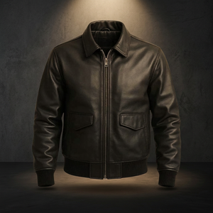 Vestes en cuir pour hommes de qualité supérieure, fermeture éclair, coupe-vent, imperméables, en toile, décontractées, pour l'hiver, grandes tailles, séchage rapide - Product Image 3