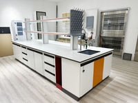 Meuble de laboratoire îlot électronique table de travail banc de laboratoire avec étagère à réactifs
