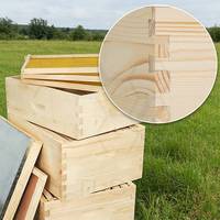 Ruche Langstroth en bois de sapin à 5 niveaux avec joint queue d'aronde, 10 cadres, ruche standard pour équipement d'apiculture