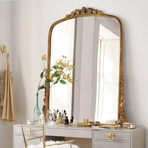 <span class=keywords><strong>Espejo</strong></span> de suelo tallado con acabado dorado retro <span class=keywords><strong>espejo</strong></span> de <span class=keywords><strong>cuerpo</strong></span> completo maquillaje dormitorio baño estilo europeo - Product Image 3