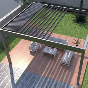 Pavillon <span class=keywords><strong>de</strong></span> luxe en alliage <span class=keywords><strong>d</strong></span>'<span class=keywords><strong>aluminium</strong></span> pour cour, fourni directement par l'usine, véranda extérieure avec stores à variation <span class=keywords><strong>d</strong></span>'<span class=keywords><strong>angle</strong></span> électriques intelligents et télécommande - Product Image 3