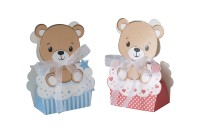 Lot de 50 boîtes cadeaux ours pour fêtes prénatales, boîtes cadeaux ours en peluche pour anniversaires d'enfants et décorations de fête prénatale