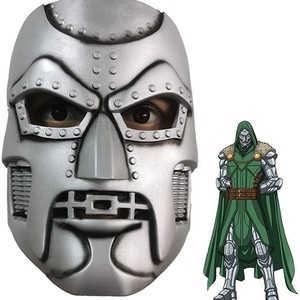 Masque en latex Dr Doom argenté, masque intégral pour cosplay, accessoire de costume pour fête d'Halloween - Product Image 1