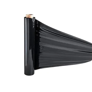 50cm schwarze LLDPE-Stretch folie 20mic schwarze PE-Folie zum Paletten wickeln