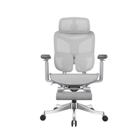 Chaise de travail ergonomique moderne en maille respirante, cadre en alliage d'aluminium, appui-tête multi-angles, réglage du dossier en trois positions, réglable