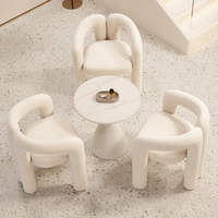 Fauteuil d'appoint moderne avec accoudoirs intégrés en velours doux pour salon, maison, café