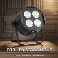 COB lampu panggung bergerak RGBW, cahaya sorot Par Led 4*50W dengan kontrol DMX efek sorot untuk taman & DJ daya 120 w-200 W