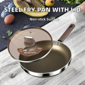 Poêle à frire et à sauter antiadhésive pour la maison, poêle plate pour œufs et steaks, compatible avec les cuisinières à gaz - Product Image 2