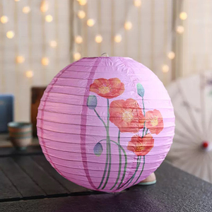 Linternas de papel colgantes de estilo chino con flor de ciruelo/linterna Oriental de loto para exteriores para la decoración de Año Nuevo del Festival del Medio Otoño - Product Image 2