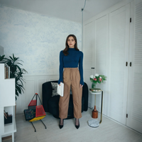 Vêtements d'Été pour Femmes Couleur Unie Taille Haute Élastique Pantalons Amples Courts Personnalisés à Jambes Larges pour Femmes