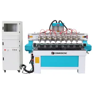 COMEID CNC רב ראש 3d נגרות מכונה 4 ציר CNC נתב עבור עץ שולחן רגל עם 1.5kw צירים