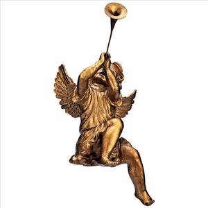 Vendita calda resina oro cimitero angelo statua decorazione esterna con tromba - Product Image 5
