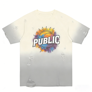 Camisetas de Manga Raglán con Teñido por Inmersión OEM, Gráficos Personalizados, Impresión DTG, Lavado Desgastado, Vintage, 100% Algodón Peinado, Camiseta de Moda para Hombre - Product Image 3