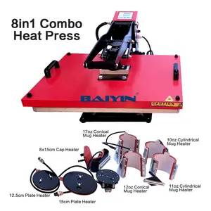 40*60 cm Combo heat press machine 8 in 1 t-shirt,mug,pen heat press machine