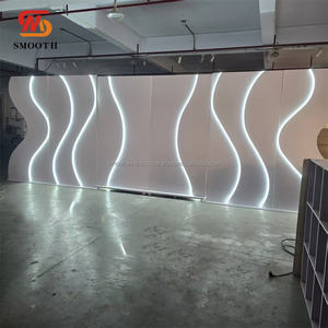SMOOTH 2025 Venta caliente boda Led fondo móvil blanco PVC telón de fondo con manija de puerta para decoración de escenario de boda - Product Image 4
