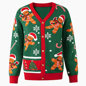 Custom logo Bulk Jacquard New Year <strong>Jumper</strong> Customizable Long Sleeve Winter Knitted Family Pattern Ugly Christmas Sweater Unisex - Product Image 1